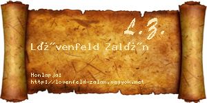 Lövenfeld Zalán névjegykártya
