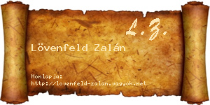 Lövenfeld Zalán névjegykártya